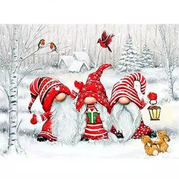 5d алмазная живопись Санта-Клаус полная дрель Алмазная вышивка мультфильм вышивка крестом Алмазная мозаика Рождественский подарок Round drill 30x40cm