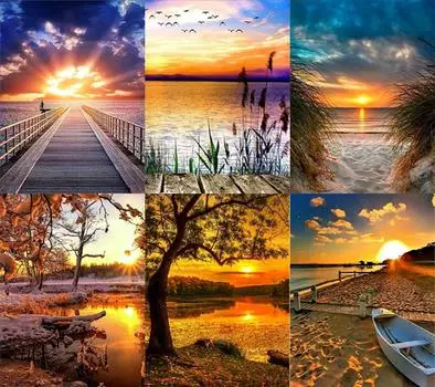 5D алмазная живопись «сделай сам» пейзаж закат отражение ручная работа алмазная вышивка мозаика узор домашний декор подарок 30x40cm