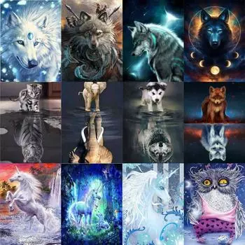 5D алмазная живопись «сделай сам» с рисунком животного, полный бриллиант, ручная работа, алмазная вышивка, мозаика, украшение для дома, гостиной 30X40cm