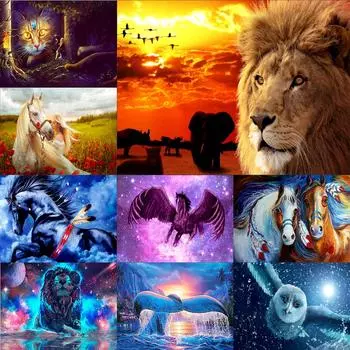 5D алмазная живопись «сделай сам», серия животных, мозаика, полный алмаз, ручная работа, вышивка стразами, украшение для дома, спальни, подарок 30X20cm