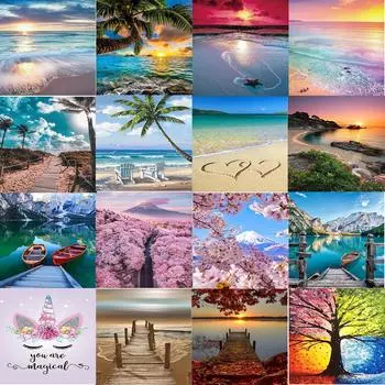 5D алмазная живопись «сделай сам», вышивка крестиком, полный комплект, украшение для дома, настенное украшение для пейзажа, картина, подарок к празднику 15X20cm