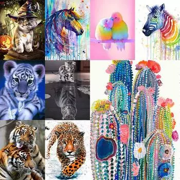 5D алмазная живопись «сделай сам» животное архитектурный пейзаж ручная работа полная вышивка стразами мозаичный узор украшение дома подарок 30x40cm