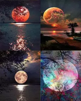 5D алмазная живопись «сделай сам», «Звездная ночь», полный бриллиант, ручная работа, Алмазная мозаика, украшение для дома, Рождественский подарок 30x40cm