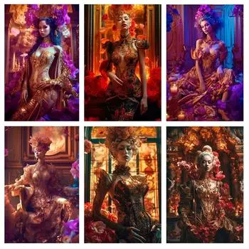5d алмазная живопись сексуальные цветы женщина картина горный хрусталь полная квадратная круглая алмазная вышивка портретная мозаика художественный декор Full Round 20x30CM