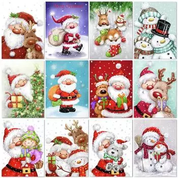 5D алмазная живопись Снеговик Алмазная вышивка Санта-Клаус картина со стразами вышивка крестиком распродажа комплект мозаики Рождественский художественный подарок Full Round 20x30CM