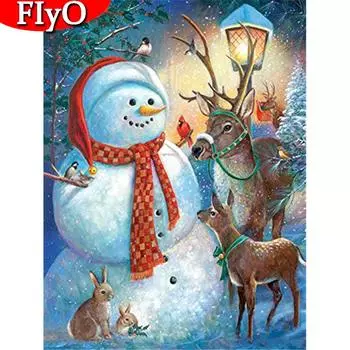 5D алмазная картина снеговик новые поступления картина страз алмазная вышивка олень мозаика рождественский подарок Full Round (20X30CM)