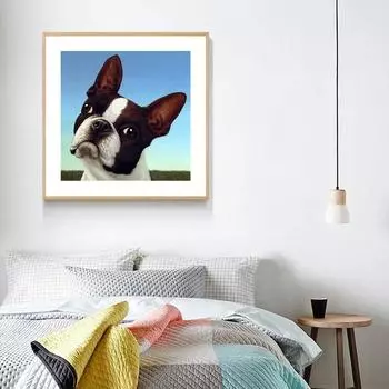 5D алмазная живопись собака животное изображение горный хрусталь бисер Алмазная вышивка животное полный круглый набор сверл Full Round 30X30CM