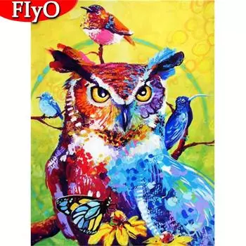 5D алмазная живопись Сова полный квадратный круглый набор страз Алмазная вышивка животное мозаика птица рукоделие настенное искусство Full Round (20X30CM)