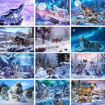 5D алмазная живопись волк животное горный хрусталь картина DIY полная алмазная вышивка мозаика ручная работа художественная живопись украшение дома подарок Full Round 20x30CM