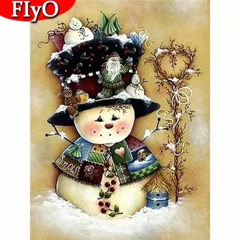 5D алмазная живопись, вышивка, рождественский снеговик, полная дрель, квадратные наборы для вышивки крестом, пейзаж, наборы для рукоделия, декор для меня Full Round (20X30CM)
