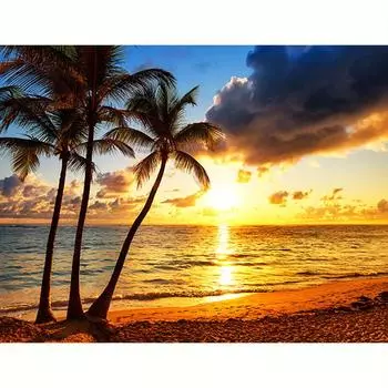 5D алмазная живопись, вышивка закатом, вышивка крестом, мозаика, морской пейзаж, стразы, домашний декор, подарок ручной работы 30x40 см 30x40cm NO Frame