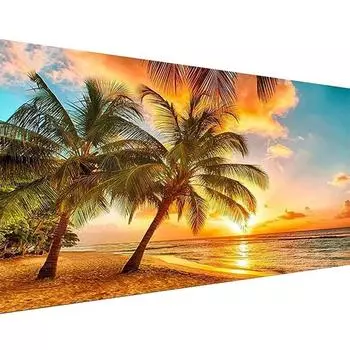 5D алмазная живопись закат комплект алмазной живописи DIY полный алмазный кристалл горный хрусталь пляж и ремесла драгоценный камень с бриллиантом украшение для дома 100-50CM белый