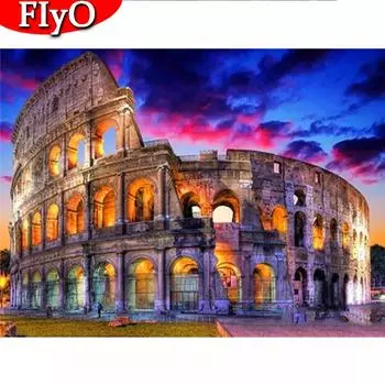 5D алмазная живопись закат ремесла DIY комплект алмазной вышивки Колизей пейзаж искусство горный хрусталь мозаика домашний декор Full Round (20X30CM)