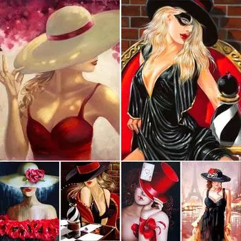 5D алмазная живопись женщина Corss наборы для вышивки крестом полная дрель круглая вышивка портретная мозаика художественная картина из стразов Декор подарок Full Round 20x30CM