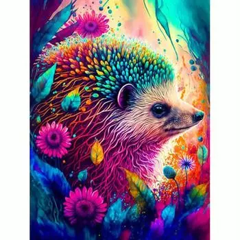 5D алмазная живопись животное еж полная круглая мозаика цветок вышивка крестиком полный комплект домашний декор 30x40 см/12x16 дюймов 30x40cm NO Frame
