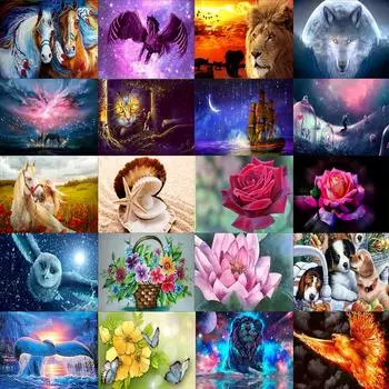 5D алмазная живопись животное лошадь полный круглый алмазная мозаика узор цветок Diy наклейка Алмазная вышивка украшение дома ручная работа 30X20cm