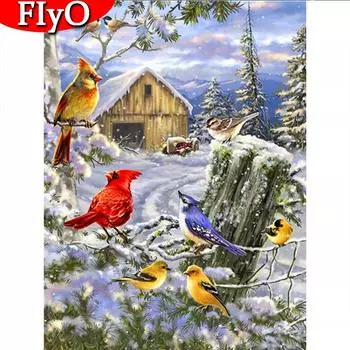 5d алмазная живопись животное птица Алмазная вышивка распродажа зимние картины из стразов мозаика набор для вышивки крестом ремесло Full Round (20X30CM)