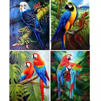 5D алмазная живопись животные попугаи Смола полная круглая дрель вышивка крестиком мозаика со стразами DIY Алмазная вышивка украшения распродажа Full Round 20x30CM