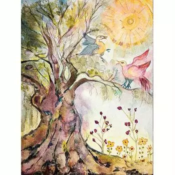 5D алмазное дерево птица Diy ручной работы полный круглый пейзаж вышивка крестиком украшение дома 30x40 см/12x16 дюймов 30x40cm NO Frame