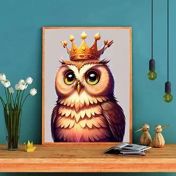 5D алмазные картины мультфильм сова наборы для детей, DIY алмазное искусство полный кристалл абстрактная мозаика животные вышивка крестом наборы 30*40cm/11.8*15.7in