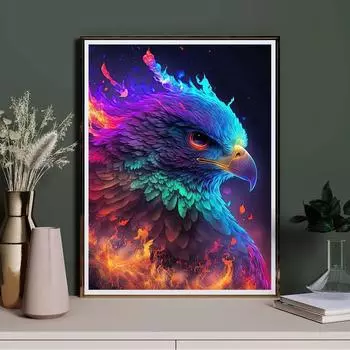 5D алмазные картины наборы для взрослых цветная голова орла DIY полный кристалл алмазная мозаика искусство вышивка крестом смешной креативный домашний декор 30*40cm/11.8*15.7in