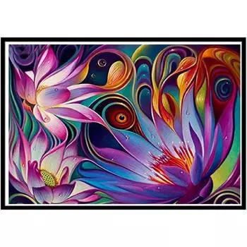 5D Алмазный красный цвет Цветок Полный круг Алмазная картина Вышивка крестом Узор со стразами Картина Алмазная мозаика 40X30cm