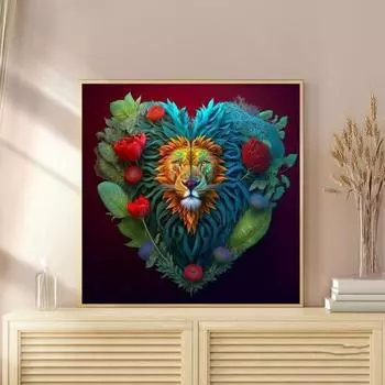 5D алмазный набор для рисования DIY круглый полный алмазный рисунок лев узор яркий цвет снятие стресса алмазный художественный набор
