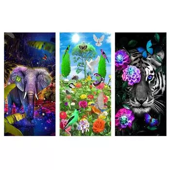 5D алмазный набор для рисования животных, полная круглая дрель, стразы, сделай сам, настенные художественные ремесла, мозаичная картина, украшение дома, подарок Full Round 30x60CM