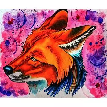 5D Алмазная картина Голова лисы Вышивка крестом Алмазная вышивка Стразы Алмазная мозаика 20X30CM