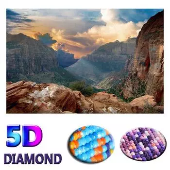 5D Алмазная картина Крутой утес Алмазная вышивка Пейзаж Полная алмазная вышивка крестом 20X30CM