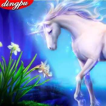 5D Алмазная картина Лошадь Полная круглая вышивка Мозаика животных Ручная вышивка крестом 30x30CM