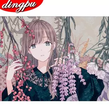 5D Алмазная Картина Полная Круглая Девушка Мультфильм Новое Поступление Вышивка Домашний Декор Мозаика Ручной Работы Подарок 20X30CM