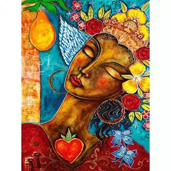 5d Бриллиантовая живопись Полный круглый сверло Алмаз Абстрактная девушка Бриллиантовая вышивка Художественные наборы Портрет Домашнее украшение Full Round 20x30CM
