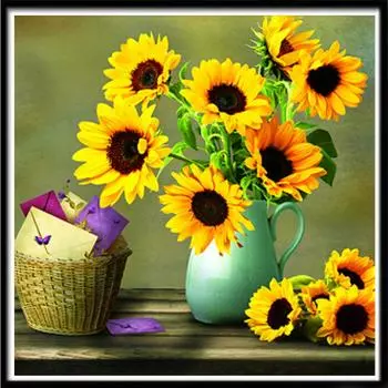 5D Craft Алмазная картина Цветочная композиция Ваза Вышивка крестиком Алмазная мозаика Цветок Алмазная вышивка Корзина 30X30cm