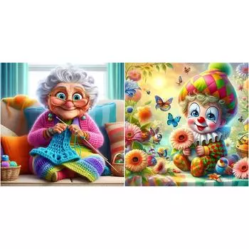 5D-Diamant-Gemlde zum Selbermachen Runder Bohrer Фигурный набор Heimdekoration Kun ZSH527