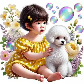 5D-Diamant-Gemlde zum Selbermachen Runder Bohrer Hunde-Set Heimdekoration Kunst Z145