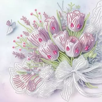 5D-Diamant-Malerei-Set zum Selbermachen teilweise speziell geformt Blumendekorat AT197