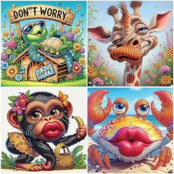 5D-Diamant-Malerei-Set zum Selbermachen teilweise speziell geformt mit Tierdekor SYU120