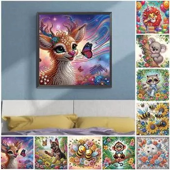 5D-Diamant-Malerei-Set zum Selbermachen teilweise speziell geformt Tier-Dekorati AT194