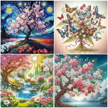 5D-Diamant-Malerei-Set zum Selbermachen teilweise speziell geformter Bohrer Baum AT210