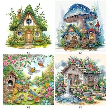 5D-Diamant-Malerei-Set zum Selbermachen teilweise speziell geformt Hausdekoratio AT055