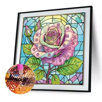 5D-Diamant-Malerei-Set zum Selbermachen teilweise speziell geformt Blumendekorat KH251