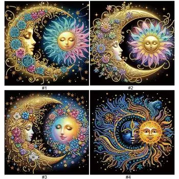 5D-Diamant-Malerei-Set zum Selbermachen teilweise speziell geformt Blumen Sterne LY448