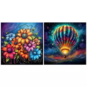 5D-Diamantgemlde zum Selbermachen Runder Bohrer Blumen-Set Heimdekoration Kunst ZSH1024