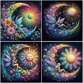 5D-Diamantgemlde zum Selbermachen Runder Bohrer Feen-Set Heimdekoration Kunstha sz5612