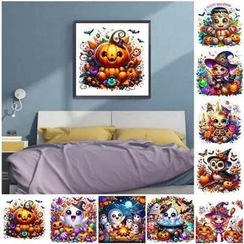 5D-Diamantgemlde zum Selbermachen Runder Bohrer Halloween Heimdekoration Kunsth ZSH1077