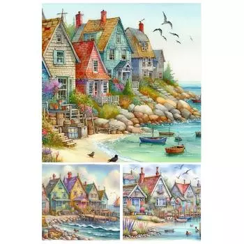 5D-Diamantgemlde zum Selbermachen runder Bohrer Haus-Set Heimdekoration Kunstha K2126