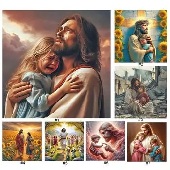 5D-Diamantgemlde zum Selbermachen Runder Bohrer Иисус-Set Heimdekoration Kunsth A10035