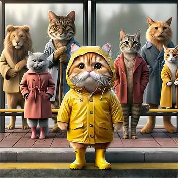 5D-Diamantgemlde zum Selbermachen Runder Bohrer Katzen-Set Heimdekoration Kunst