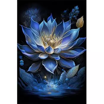 5D-Diamantgemlde zum Selbermachen Runder Bohrer Lotus-Set Heimdekoration Kunsth